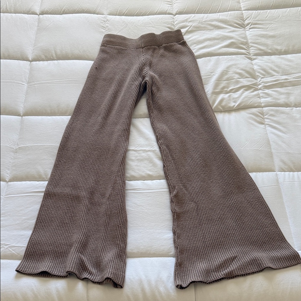Sincerely Jules Kids Knit Flare Pants - Brown